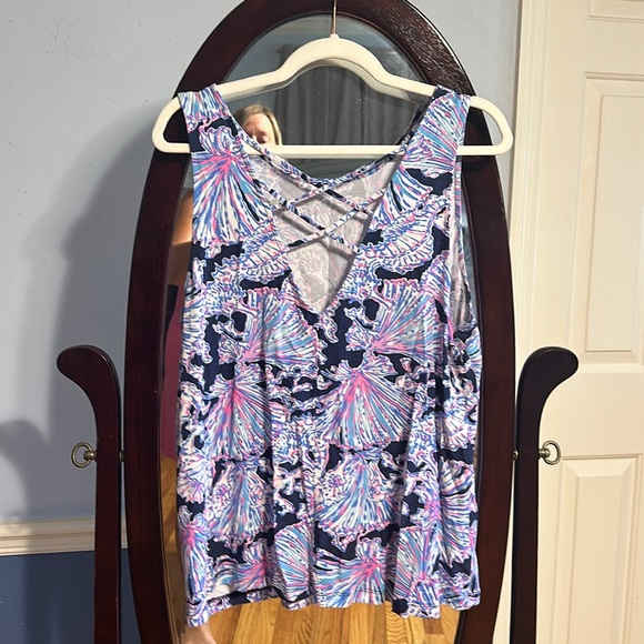 PREOWNED Lilly Pulitzer Kristin Tank - Deep Sea Navy - XL - Picture 2 of 4